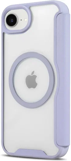 Apple iPhone 17e / 16e Hoesje met MagSafe / Qi2 Book Case Transparant / Paars afbeelding 6