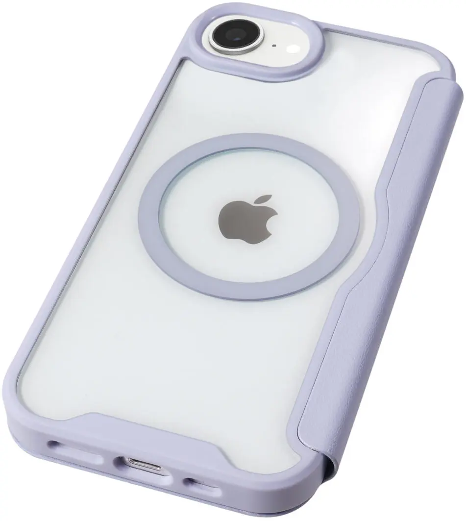 Apple iPhone 17e / 16e Hoesje met MagSafe / Qi2 Book Case Transparant / Paars afbeelding 8