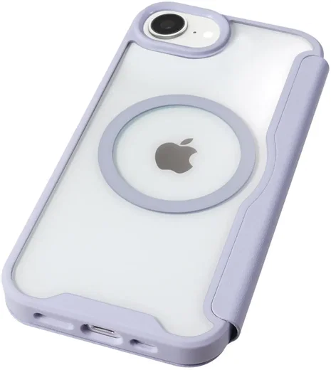 Apple iPhone 17e / 16e Hoesje met MagSafe / Qi2 Book Case Transparant / Paars afbeelding 8
