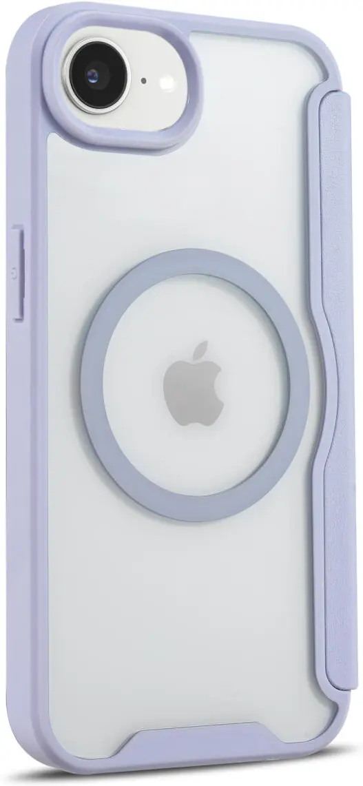 Apple iPhone 17e / 16e Hoesje met MagSafe / Qi2 Book Case Transparant / Paars afbeelding 9