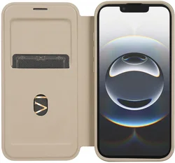 Apple iPhone 17e / 16e Hoesje met MagSafe / Qi2 Book Case Transparant / Beige afbeelding