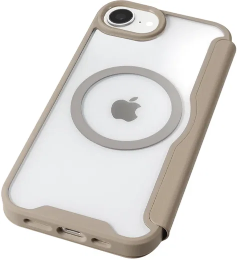 Apple iPhone 17e / 16e Hoesje met MagSafe / Qi2 Book Case Transparant / Beige afbeelding 8