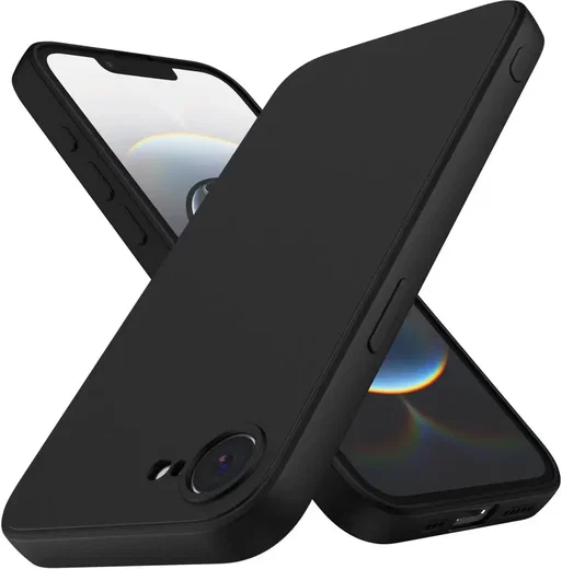 Apple iPhone 17e / 16e Hoesje met Camera Bescherming Dun TPU Back Cover Zwart afbeelding 2