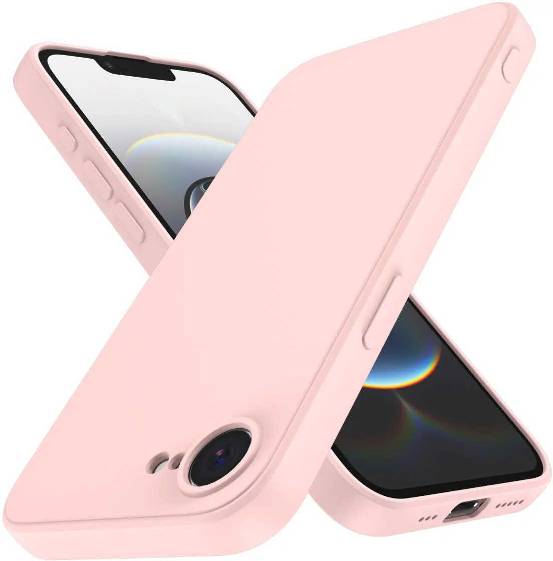Apple iPhone 17e / 16e Hoesje met Camera Bescherming Dun TPU Back Cover Roze afbeelding 2