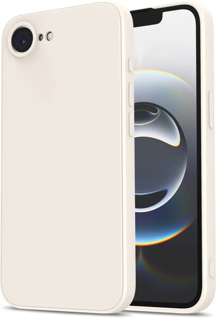 Apple iPhone 17e / 16e Hoesje met Camera Bescherming Dun TPU Back Cover Beige afbeelding 1