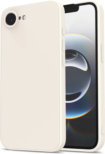 Apple iPhone 17e / 16e Hoesje met Camera Bescherming Dun TPU Back Cover Beige afbeelding 1