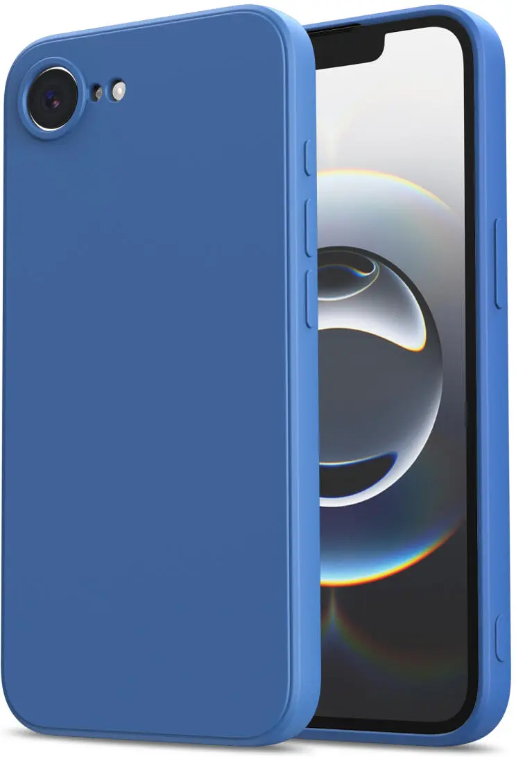 Apple iPhone 17e / 16e Hoesje met Camera Bescherming Dun TPU Back Cover Blauw afbeelding 1