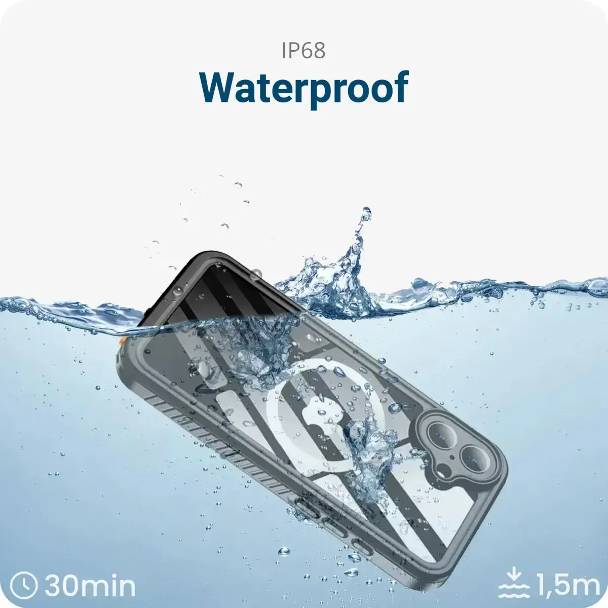 SBG Outdoor Case Apple iPhone 17e / 16e Waterdicht met MagSafe / Qi2 Zwart afbeelding 2