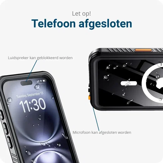 SBG Outdoor Case Apple iPhone 17e / 16e Waterdicht met MagSafe / Qi2 Zwart afbeelding 7