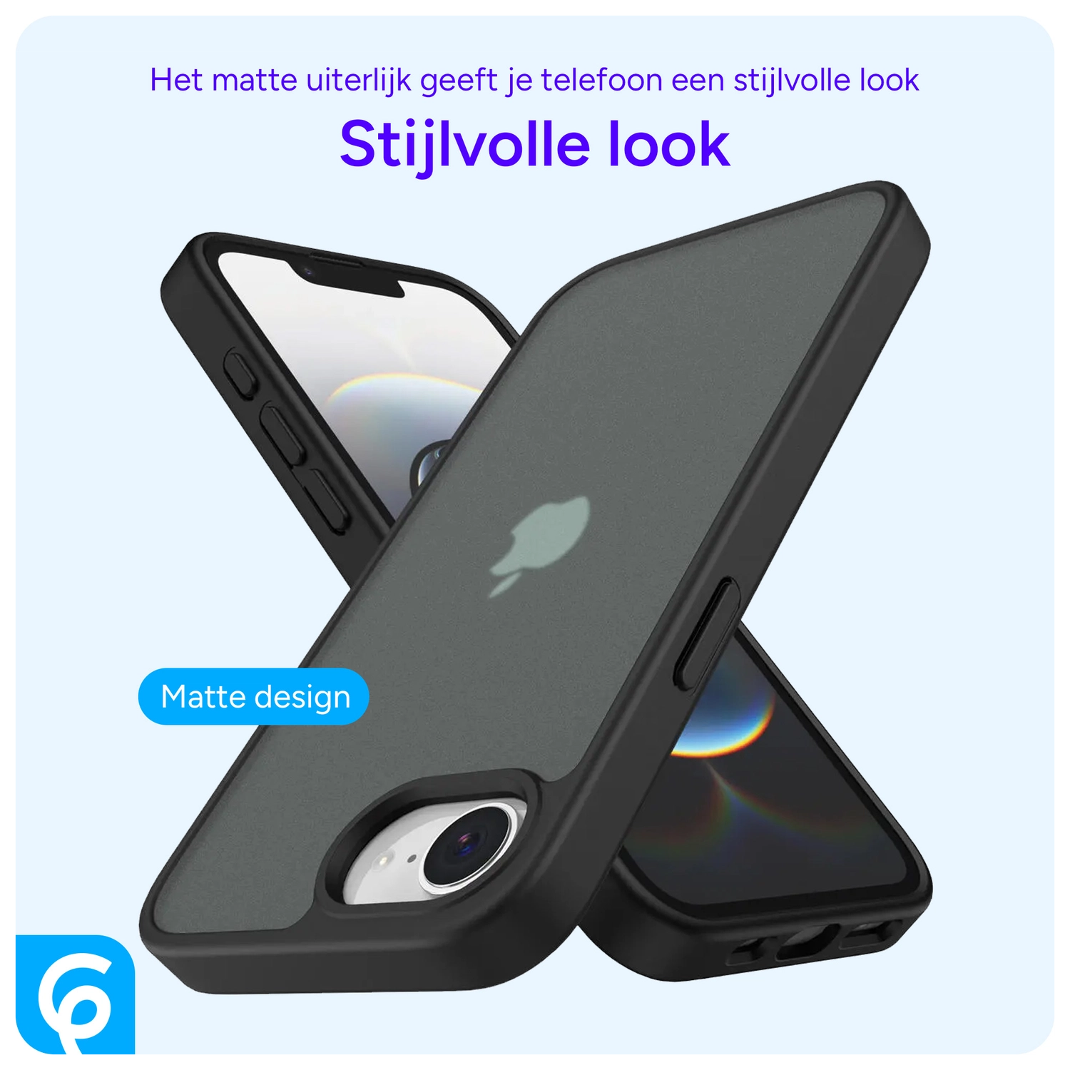 Apple iPhone 17e / 16e Hoesje Back Cover Matte Zwart afbeelding 2