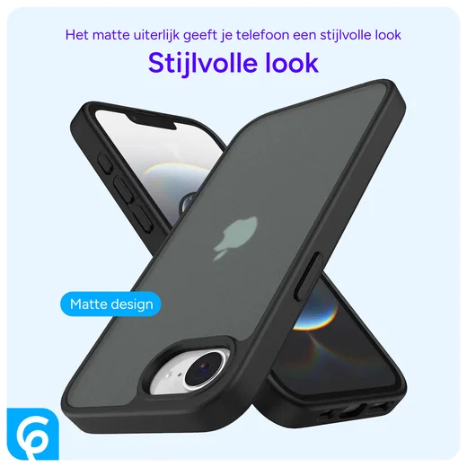 Apple iPhone 17e / 16e Hoesje Back Cover Matte Zwart afbeelding 2