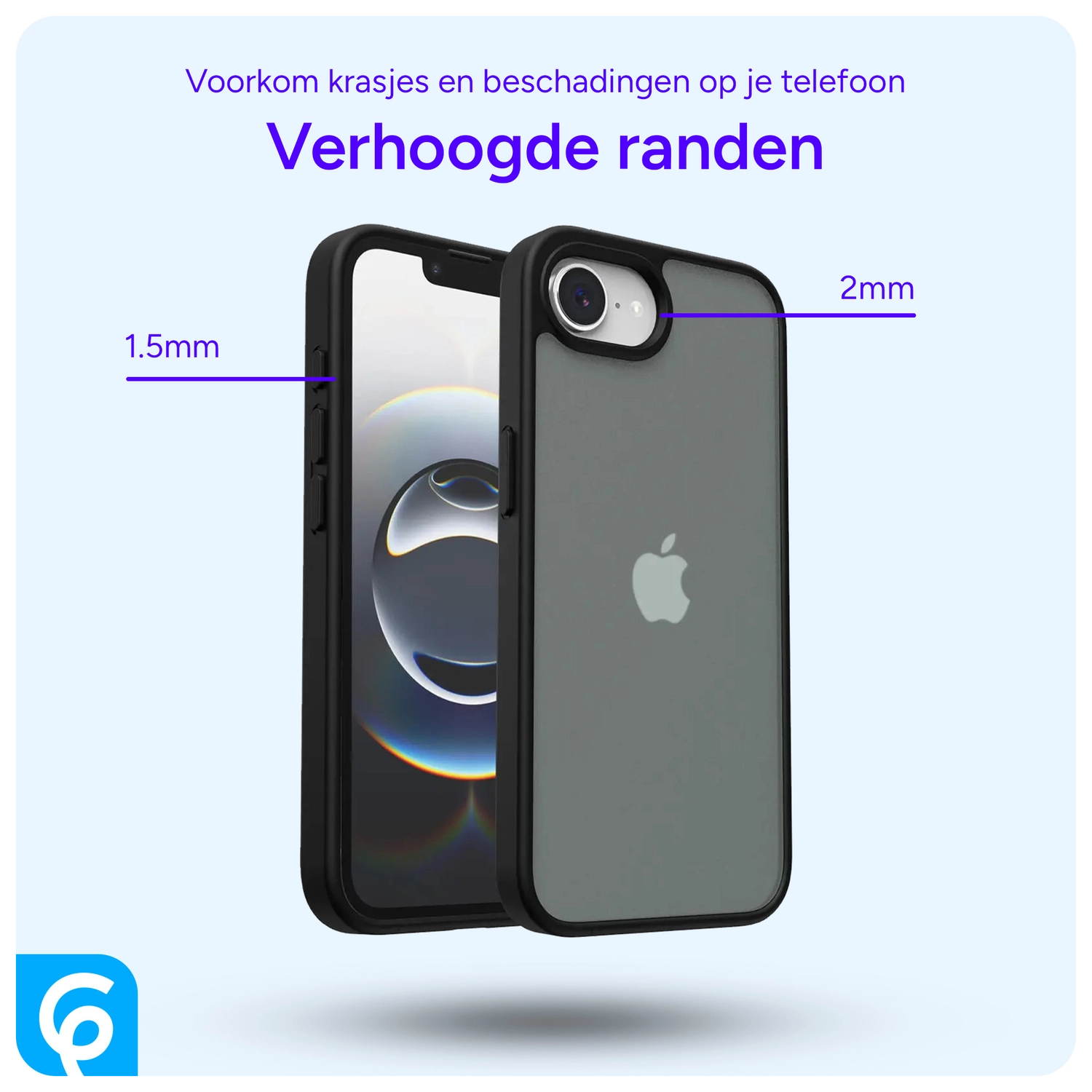 Apple iPhone 17e / 16e Hoesje Back Cover Matte Zwart afbeelding 4