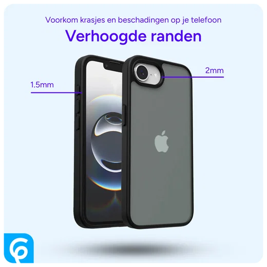 Apple iPhone 17e / 16e Hoesje Back Cover Matte Zwart afbeelding 4