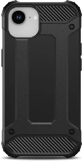 Apple iPhone 17e / 16e Hoesje Shock Proof Hybride Back Cover Zwart afbeelding 5