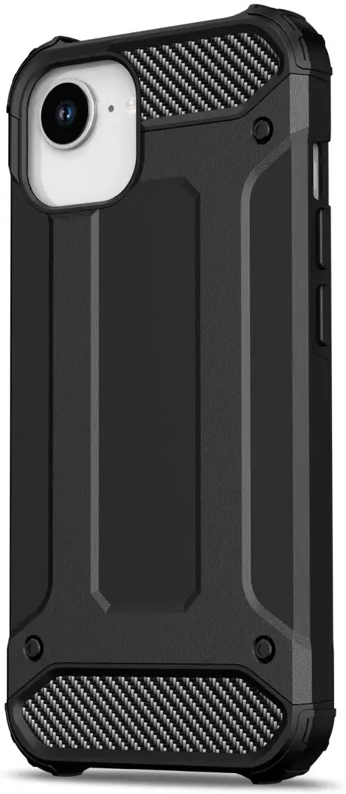Apple iPhone 17e / 16e Hoesje Shock Proof Hybride Back Cover Zwart afbeelding 6
