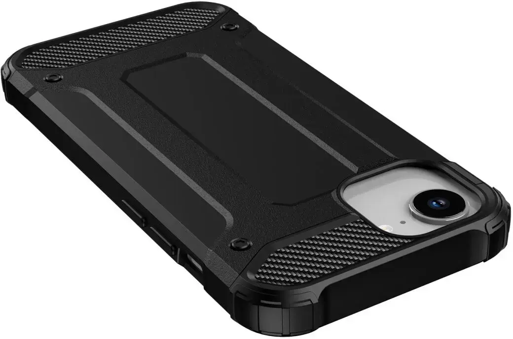 Apple iPhone 17e / 16e Hoesje Shock Proof Hybride Back Cover Zwart afbeelding 7