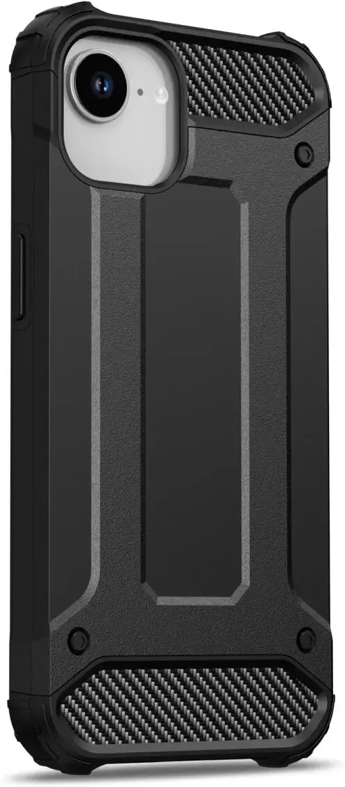 Apple iPhone 17e / 16e Hoesje Shock Proof Hybride Back Cover Zwart afbeelding 11