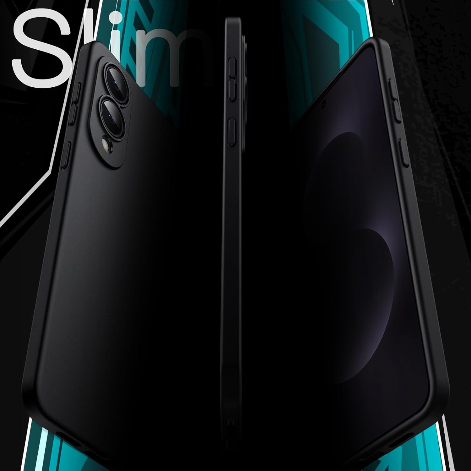 Samsung Galaxy S25 Edge Hoesje Dun TPU Back Cover Matte Zwart afbeelding 2