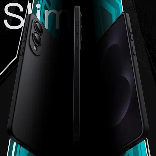 Samsung Galaxy S25 Edge Hoesje Dun TPU Back Cover Matte Zwart afbeelding 2
