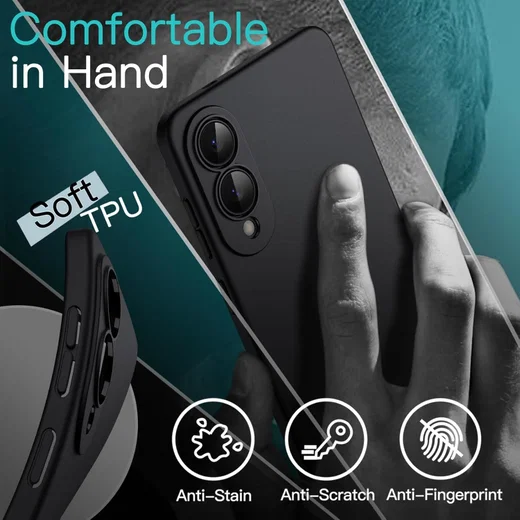 Samsung Galaxy S25 Edge Hoesje Dun TPU Back Cover Matte Zwart afbeelding 3