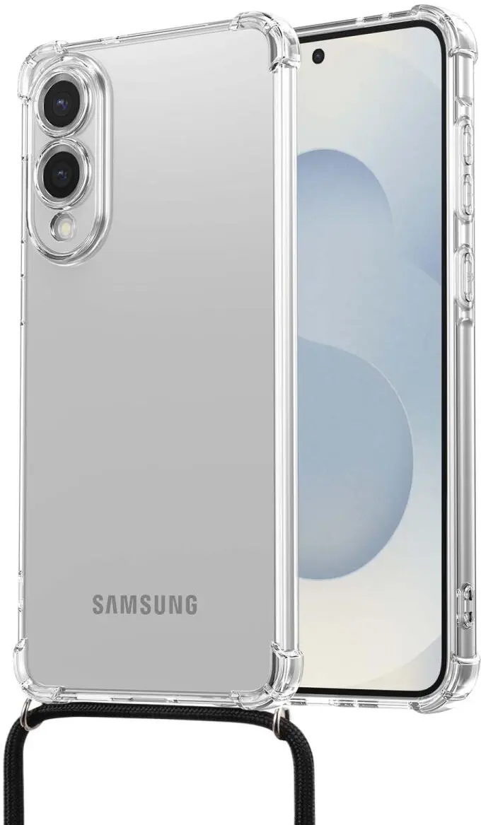 Samsung Galaxy S25 Edge Hoesje met Koord Schokbestendig TPU Transparant afbeelding 1