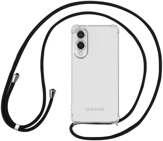 Samsung Galaxy S25 Edge Hoesje met Koord Schokbestendig TPU Transparant afbeelding 2