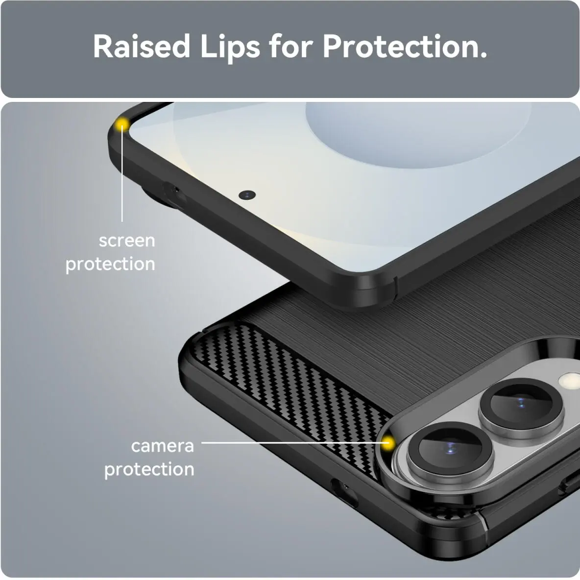 Samsung Galaxy S25 Edge Hoesje Geborsteld TPU Flexibele Back Cover Zwart afbeelding 7