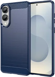 Samsung Galaxy S25 Edge Hoesje Geborsteld TPU Flexibele Back Cover Blauw afbeelding