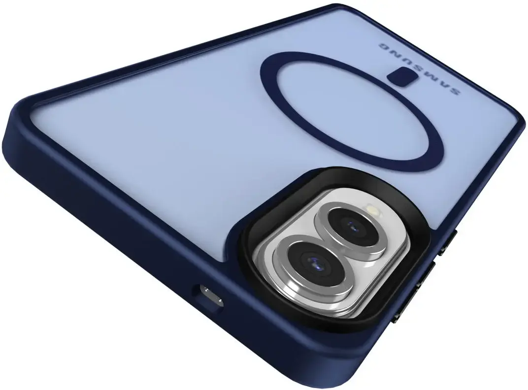Samsung Galaxy S25 Edge Hoesje met MagSafe Back Cover Matte Blauw afbeelding 7