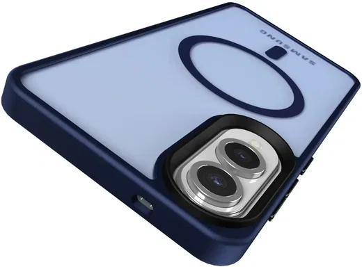 Samsung Galaxy S25 Edge Hoesje met MagSafe Back Cover Matte Blauw afbeelding 7