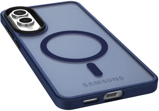 Samsung Galaxy S25 Edge Hoesje met MagSafe Back Cover Matte Blauw afbeelding 8