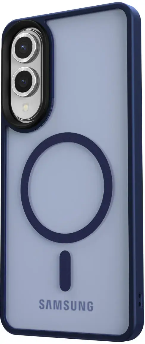 Samsung Galaxy S25 Edge Hoesje met MagSafe Back Cover Matte Blauw afbeelding 12