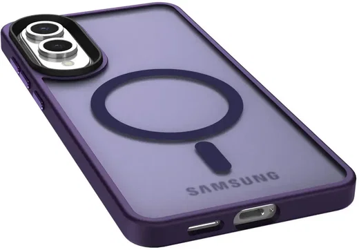 Samsung Galaxy S25 Edge Hoesje met MagSafe Back Cover Matte Paars afbeelding 7
