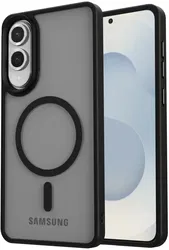 Samsung Galaxy S25 Edge Hoesje met MagSafe Back Cover Matte Zwart afbeelding