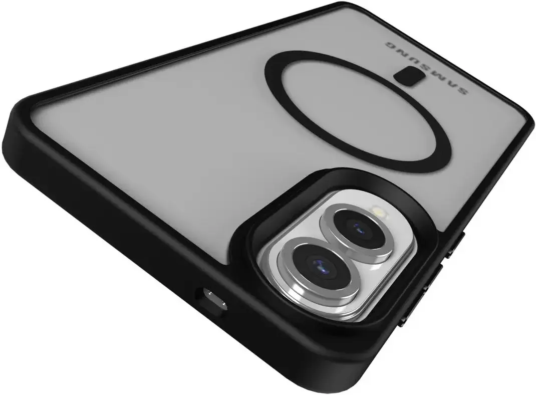 Samsung Galaxy S25 Edge Hoesje met MagSafe Back Cover Matte Zwart afbeelding 7