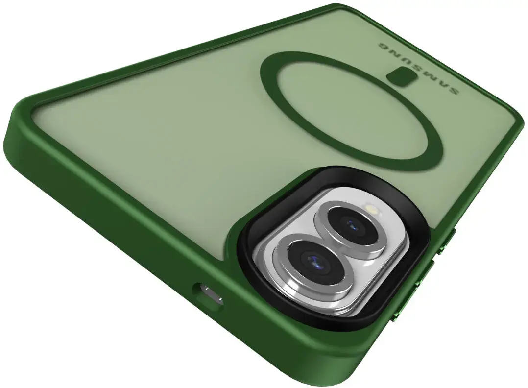 Samsung Galaxy S25 Edge Hoesje met MagSafe Back Cover Matte Groen afbeelding 7