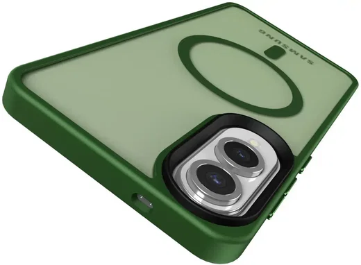 Samsung Galaxy S25 Edge Hoesje met MagSafe Back Cover Matte Groen afbeelding 7