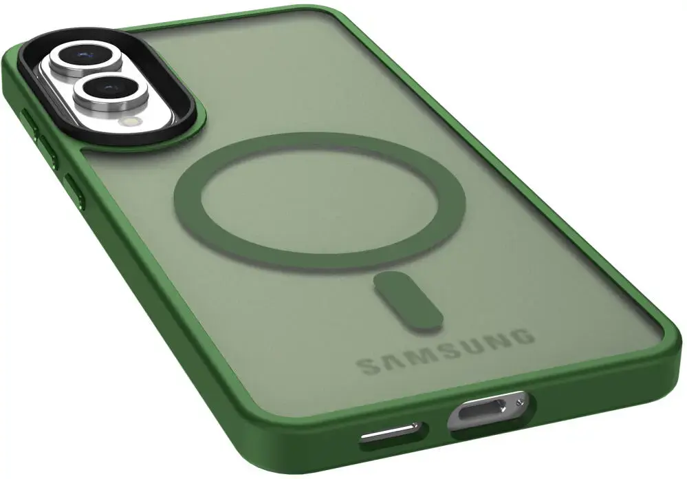 Samsung Galaxy S25 Edge Hoesje met MagSafe Back Cover Matte Groen afbeelding 8
