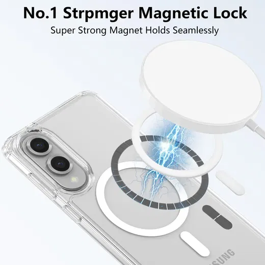 Samsung Galaxy S25 Edge Hoesje Hard Back Cover met MagSafe Transparant afbeelding 2