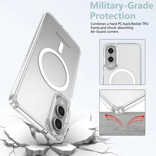 Samsung Galaxy S25 Edge Hoesje Hard Back Cover met MagSafe Transparant afbeelding 4