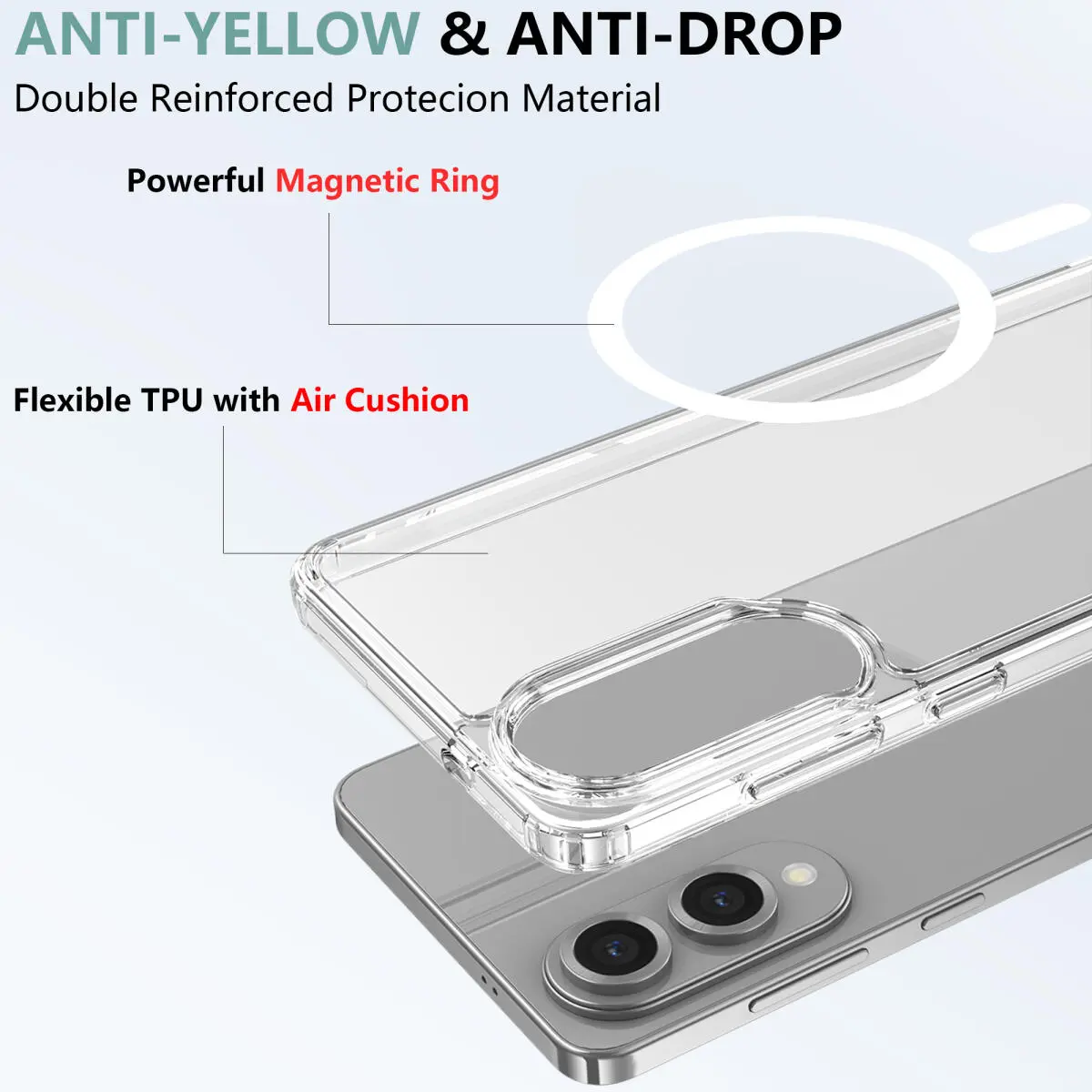 Samsung Galaxy S25 Edge Hoesje Hard Back Cover met MagSafe Transparant afbeelding 5