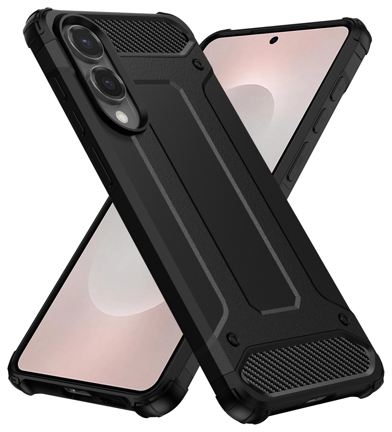 Samsung Galaxy S25 Edge Hoesje Shock Proof Hybride Back Cover Zwart afbeelding 1