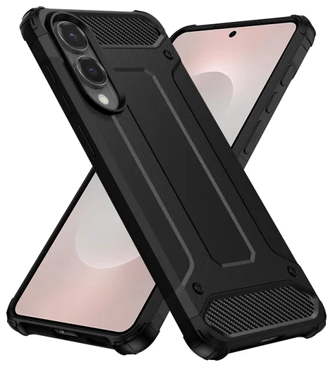 Samsung Galaxy S25 Edge Hoesje Shock Proof Hybride Back Cover Zwart afbeelding 1