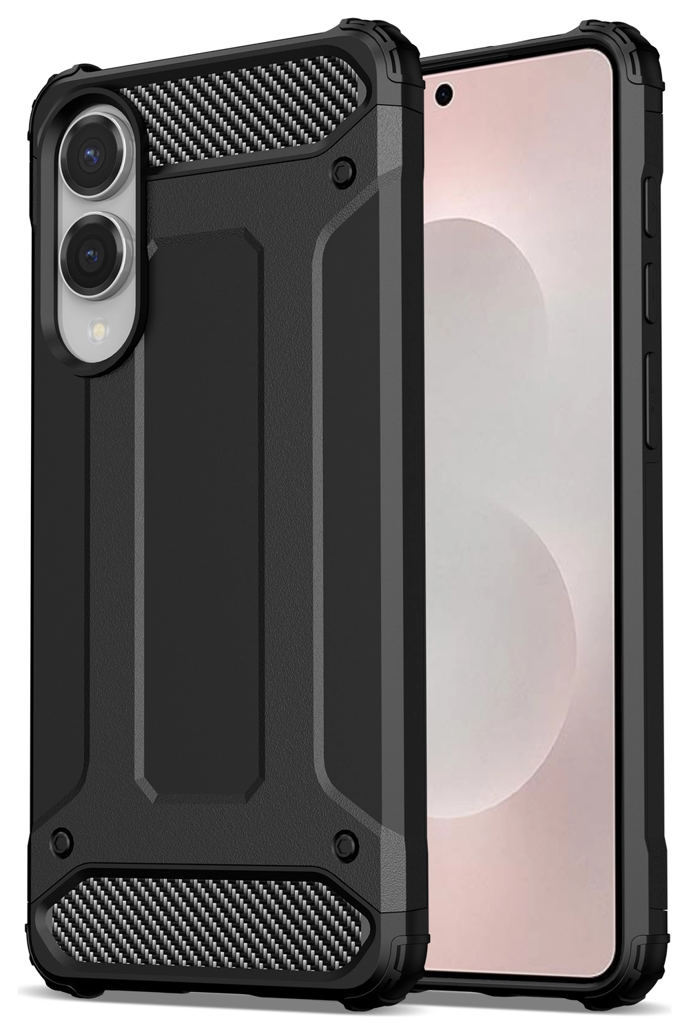 Samsung Galaxy S25 Edge Hoesje Shock Proof Hybride Back Cover Zwart afbeelding 2