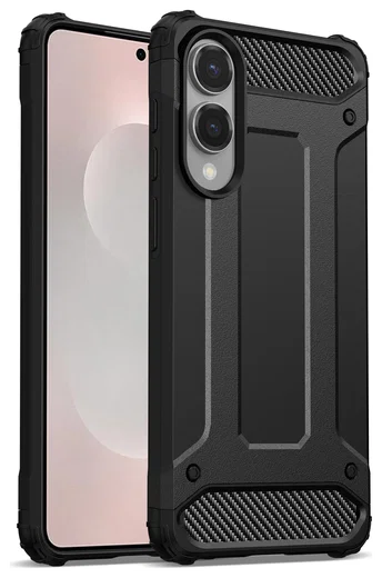 Samsung Galaxy S25 Edge Hoesje Shock Proof Hybride Back Cover Zwart afbeelding 7