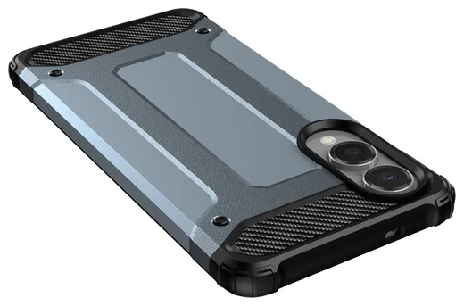 Samsung Galaxy S25 Edge Hoesje Shock Proof Hybride Back Cover Blauw afbeelding 10