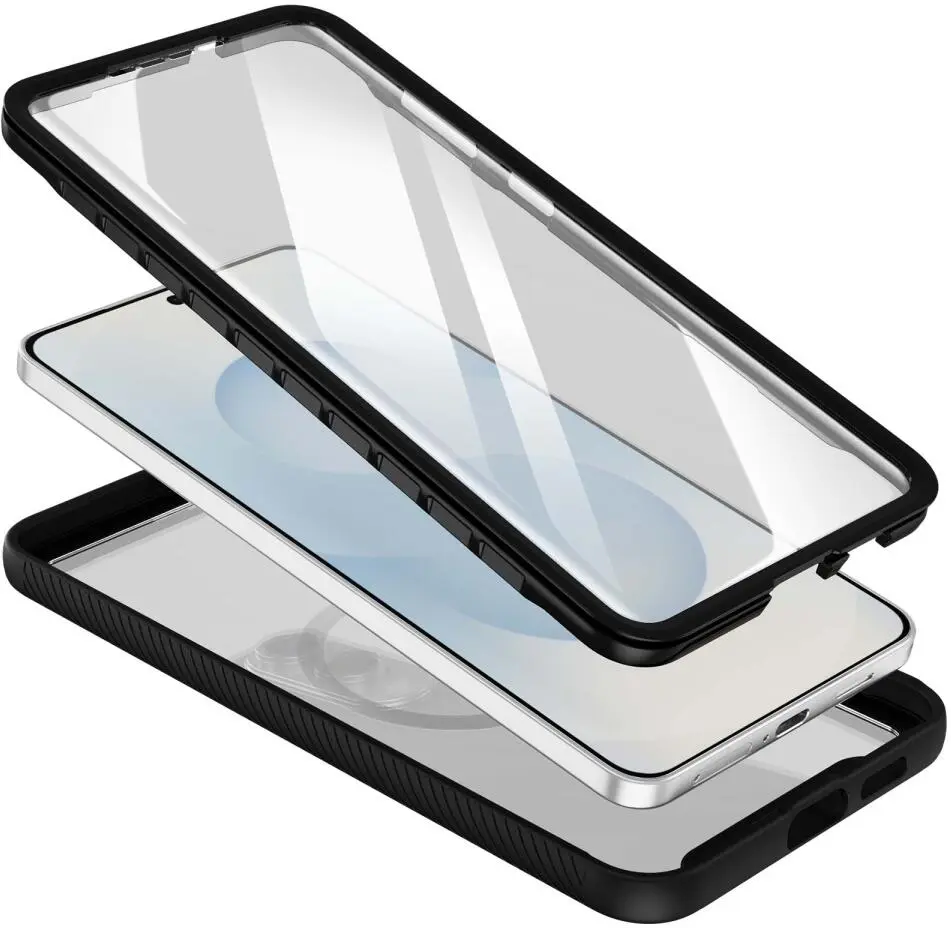Samsung Galaxy S25 Edge Hoesje Full Protect 360° Cover met MagSafe / Qi2 Zwart afbeelding 2