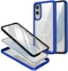 Samsung Galaxy S25 Edge Hoesje Full Protect 360° Cover met MagSafe / Qi2 Blauw