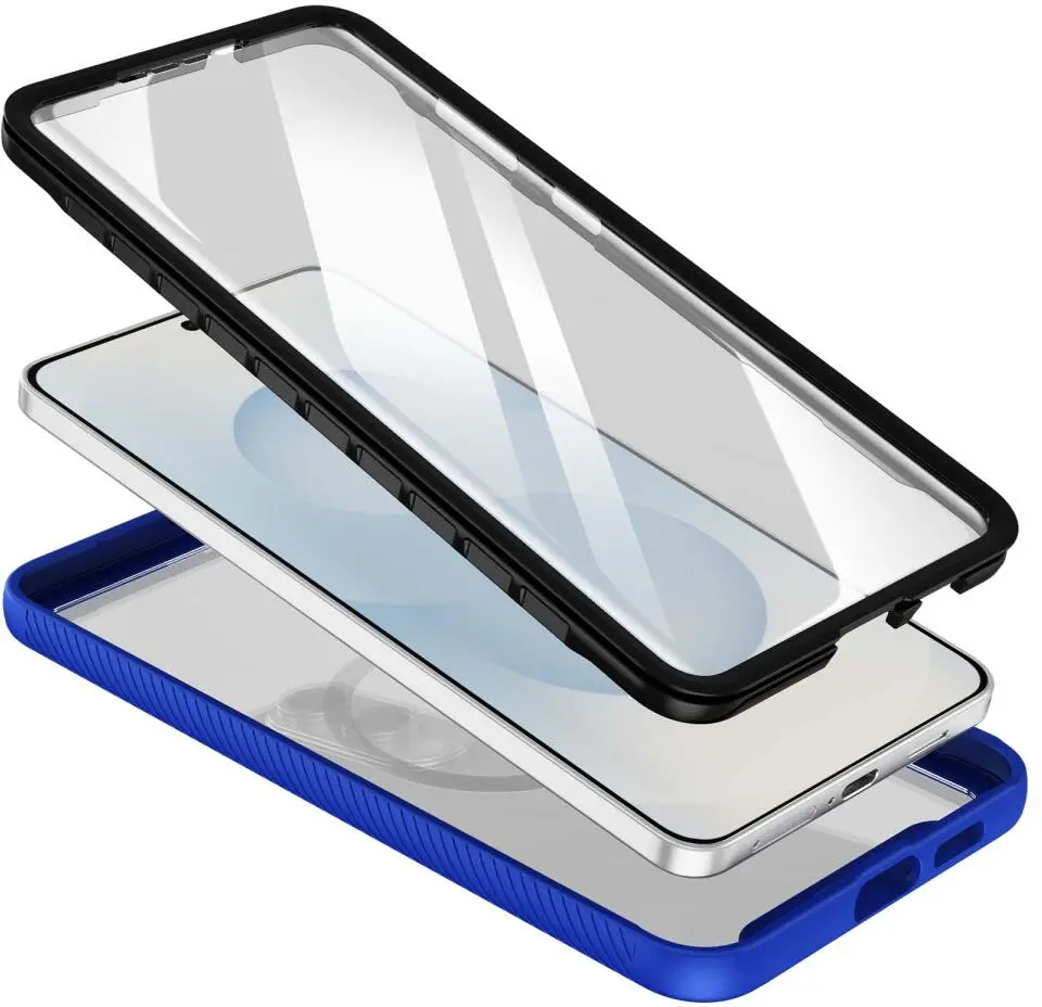 Samsung Galaxy S25 Edge Hoesje Full Protect 360° Cover met MagSafe / Qi2 Blauw afbeelding 2