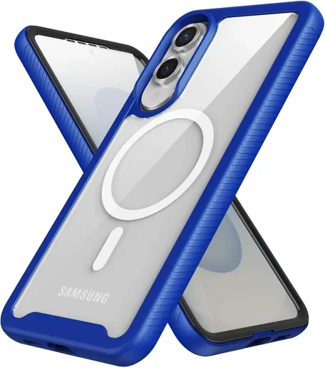 Samsung Galaxy S25 Edge Hoesje Full Protect 360° Cover met MagSafe / Qi2 Blauw afbeelding 4
